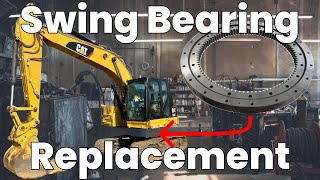 Excavator Swing Bearing Replacement  Installing a Swing Bearing on a CAT 311B [upl. by Stavros974]