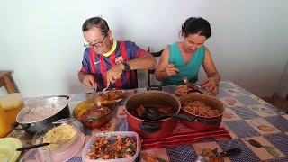 MINHA FILHA FEZ UMA RECEITA DE COSTELA DE PORCO COZIDA DELICIOSA [upl. by Eidnyl460]