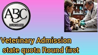 veterinary admission state quota round First official cutoff [upl. by Checani]