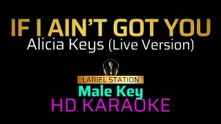 IF I AINT GOT YOU Alicia Keys Live Version  KARAOKE  Male Key [upl. by Catharine]