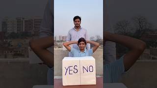 Yes vs No Challenge 😂funny chllenges comedy shortvideos [upl. by Kiryt]