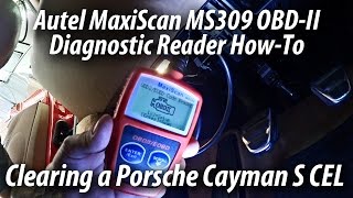 Autel MaxiScan MS309 OBDII Reader  Tutorial On 2006 Porsche Cayman S [upl. by Najar]