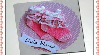 COMO FAZER CONVITE DE CHA DE BEBE OU CHA DE FRALDAS MENINA ♥ DIY  Amelia Requintada [upl. by Assetak]