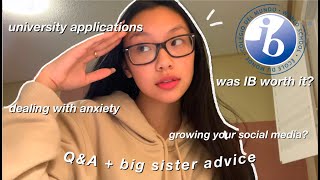 QampA university applications dealing with anxiety was IB worth it etc  VLOGMAS DAY 15 [upl. by Konikow]