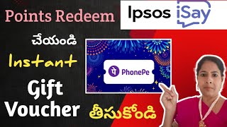 Instant PhonePe Gift Voucher Received  Ipsos iSay  Money Earning Apps [upl. by Tanya]