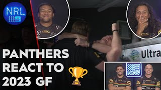 Panthers players relive the 2023 Grand Final and react to coach cam 🏆  NRL on Nine [upl. by Anisirhc]