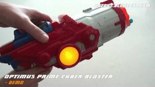 Optimus Prime Cyber Blaster  Demo [upl. by Aienahs119]