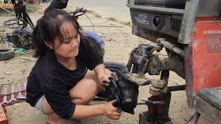 Genius Girl Repairs and Replaces Bearings and Oil Seals for Tractors [upl. by O'Carroll]