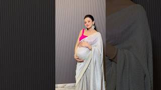 Grwm as a pregnant mom for this wedding season 🤍 saree pregnancy ootd momtobe [upl. by Mackintosh823]