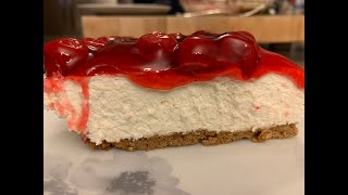 Easy 3 Ingredient No Bake Cherry Cheesecake [upl. by Gnanmas]