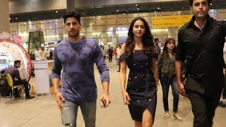 Sidharth Malhotra And Rakul Preet Singh RETURNS From Aiyaary Promotion Spotted At Airport [upl. by Kram]