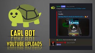 HOW TO MAKE CARL BOT YT NOTIFICATIONS COMMAND  TUTORIAL  CRAZYBLOX💥🚀 [upl. by Covell]