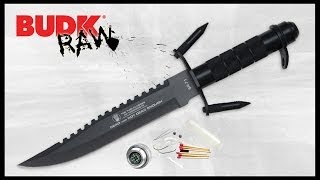 Anti Terrorist Not Dead Enough Survival Bowie Knife amp Sheath [upl. by Brink]