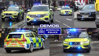 DEMONSTRATOR  Metropolitan Police Volvo responding during KINGS Coronation [upl. by Atilahs]