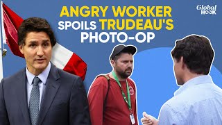 Canadian PM Justin Trudeau Confronted By Steelworker Heated Exchange Goes Viral [upl. by Mcclure390]