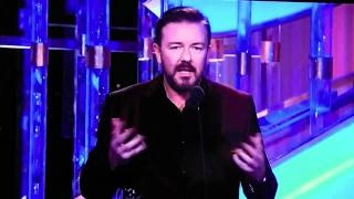 Ricky Gervais Golden Globes 2012  Salma Hayek amp Antonio Banderas Joke  Censored HD [upl. by Sadoc741]