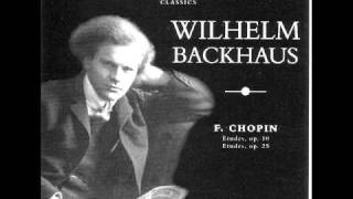 Wilhelm Backhaus plays Chopin Etudes Op25 [upl. by Ellehcem]