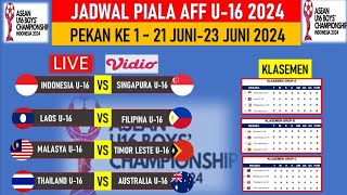 Jadwal Piala AFF U 16 2024  Indonesia vs Singapura  Thailand Vs Australia  Piala AFF U16 2024 [upl. by Alenairam]