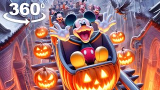 Mickey Mouse 360° Roller Coaster in VR Disney Halloween 2024 [upl. by Ondrea36]