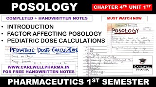 Posology in Pharmaceutics  Factor Affecting  Pediatric Dose calculation  Ch 4 U 1  Pharmaceutics [upl. by Puiia530]