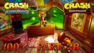 Crash Bandicoot  N Sane Trilogy  100 Walkthrough Part 28 Pinstripe Potoroo [upl. by Sidwel]