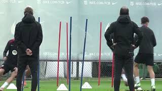 Lewandowski leads Barcelona training ahead of La Liga match against Espanyol [upl. by Luapleahcim]