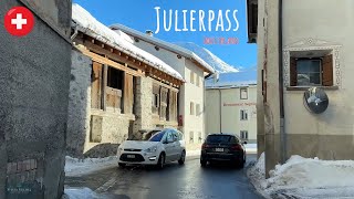 Winter pass road trips in Switzerland  Julierpass Engadin [upl. by Watts498]