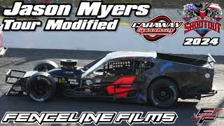 Jason Myers Tour Modified Caraway Speedway North South Shootout 2024 [upl. by Peppy595]