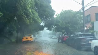 Heavy wind and rain in Mexicos Cancun as storm Helene becomes hurricane  AFP [upl. by Gorlicki]