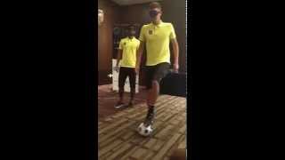 Funny Kerala Blasters players playing Blind Football 2015 [upl. by Anyrak115]