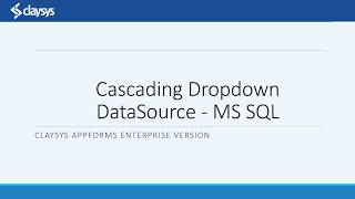 Working with Combobox2 – Cascading dropdown experience in ClaySys AppForms [upl. by Nadda566]