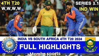 INDIA VS SOUTH AFRICA 4TH T20I 2024 FULL HIGHLIGHTS  IND VS SA 4TH T20 HIGHLIGHTS [upl. by Aliekahs]