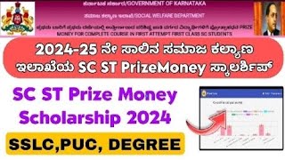 Prize Money Scholarship Application 2024  SC ST Prize Money Scholarship [upl. by Weidman]