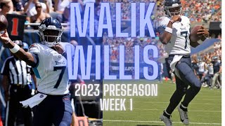 Malik Willis Highlights vs Bears 1625 189 yds 1 INT  3 car 22 yds 1 TD2023 Preseason Week 1 [upl. by Reta791]