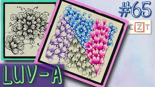 LUVA  Easy Zentangle ® Patterns  Day 65  100 Days of Zentangle 2020 [upl. by Wandy]