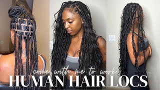 Faux locs using human hair  boho faux locs  easy method  save time [upl. by Etienne27]