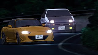 Satoshi Omiya vs Fujiwara Takumi AE86 vs NB8C SHORT VER  Initial D Battle Remakes S2 [upl. by Risteau661]