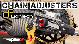 RSV4  Lightech Chain Adjusters  Install [upl. by Wilde]