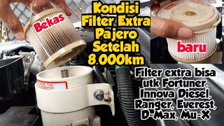 Ganti Element Filter Racor  Water Separator Km8000  Double Filter Ekstra Pajero Sport Fortuner [upl. by Lairbag]