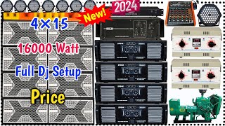 4×15 16000 Watt Full Dj Setup Price With Dj Angle Paar Light amp Dgdjsarzen [upl. by Bowie]