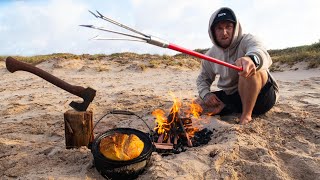 SOLO CAMPING MISSION  Camp Fire Cooking  NEED TO CATCH FOOD [upl. by Griffiths]