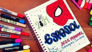 COMO DIBUJAR UN HOMBRE ARAÑA PARA PORTADA DE CUADERNO [upl. by Levi509]