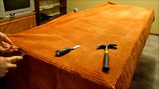 How To Upholster a Sofa Removing Back Stretchers [upl. by Eenafets]