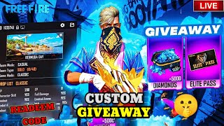 FREE FIRE LIVE GIVEAWAY CUSTOM ROOM  FF LIVE DIAMOND GIVEAWAY lokeshgamer shotsfeed [upl. by Ettennor467]