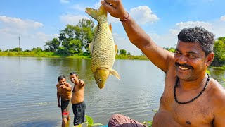 Village style fishing and cooking vlog  পুকুর থেকে মাছ ধরে জমিয়ে রান্না করে খাওয়া [upl. by Niotna]