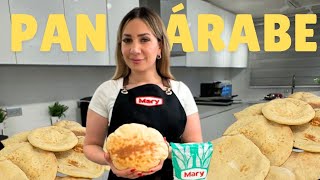 pan árabe o pan pita receta cocina panes [upl. by Alimac199]