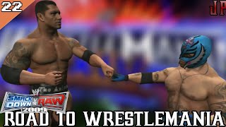 SmackDown Vs Raw 2009  Road To WrestleMania Part  22 Rey Mysterio amp Batista [upl. by Aileno]