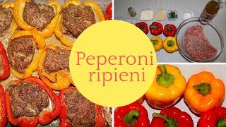 PEPERONI RIPIENI DI CARNE AL FORNO  ricetta facilissima [upl. by Norean]