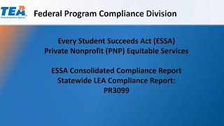 ESSA Private Nonprofit PNP Equitable Services PR3099 Training  2024 [upl. by Hairahcez]