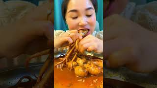 Ultimate Seafood Spicy Octopus Mukbang ASMR Mouthwatering Sounds asmreating organiceating mukbang [upl. by Annovahs]